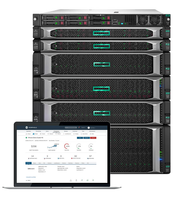 Morpheus CMP pictured with HPE Composable Infrastructure as part of HPE GreenLake solutions